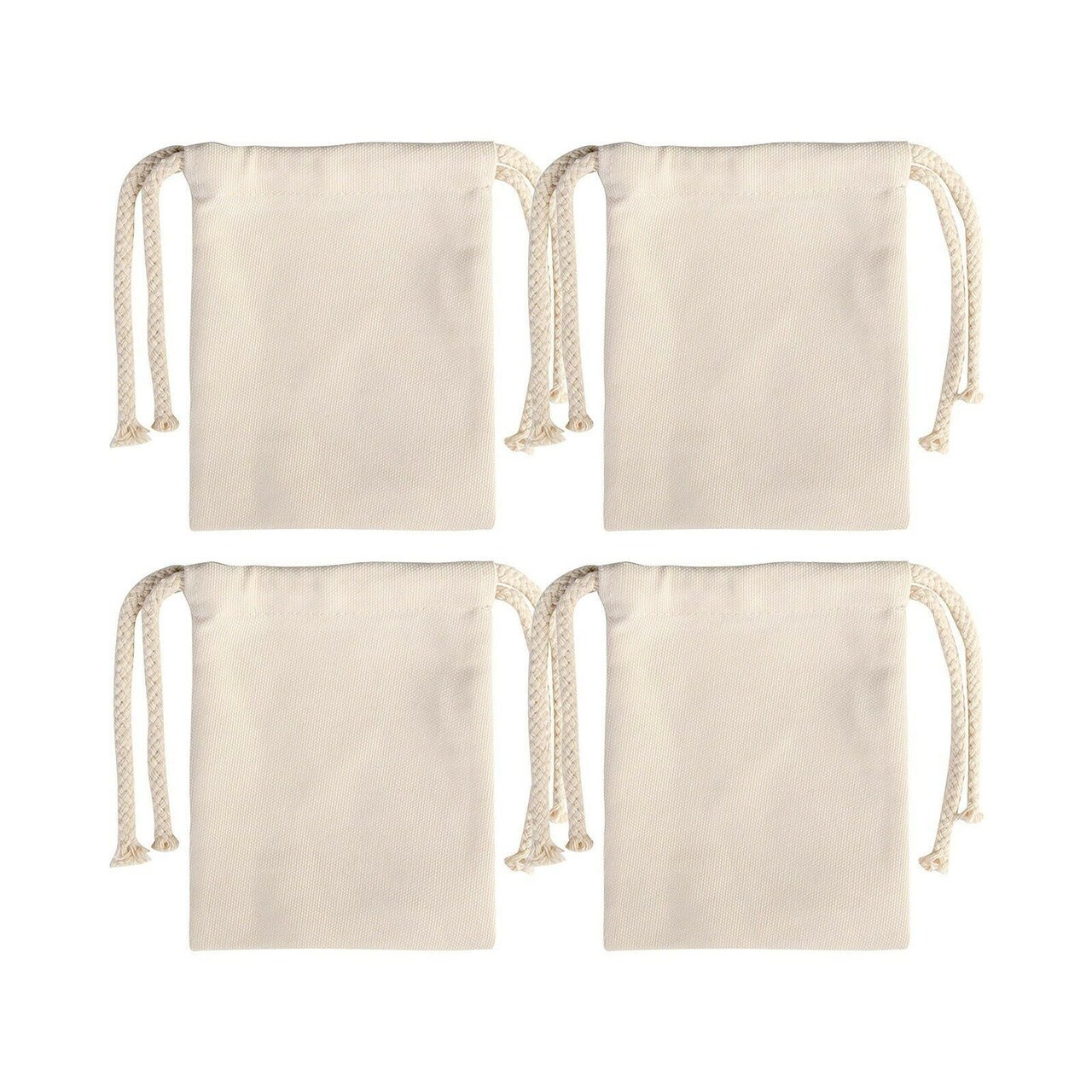 Craft Express 4 Pack Sublimation Drawstring Gift Bags – 5"x7" White Reusable Blanks